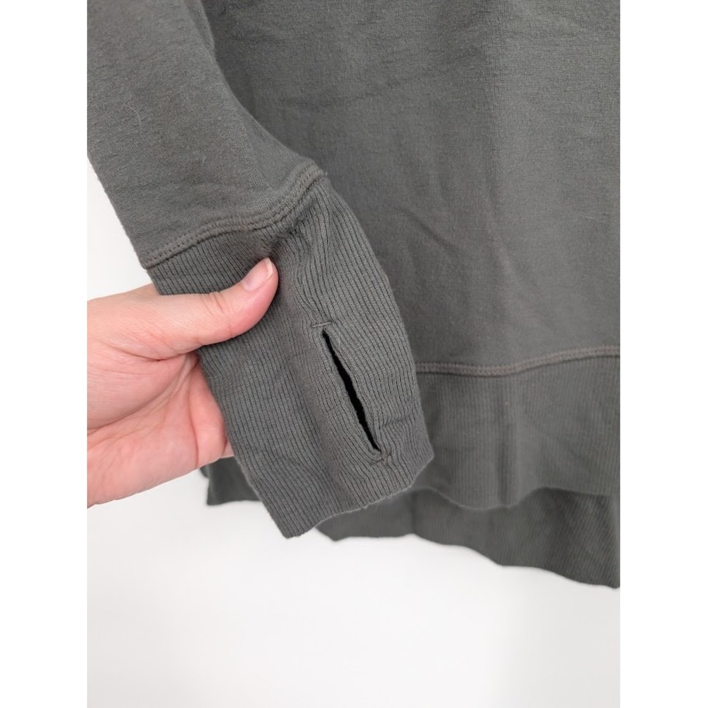 Athleta Women's Sweatshirt Size‎ XL Gray Thumb Holes Split Hem - Picture 5 of 6